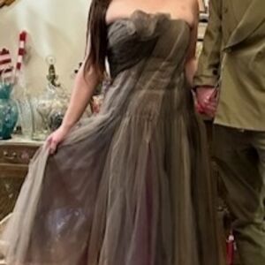 Ralph Lauren Purple Label Strapless Gray Dress